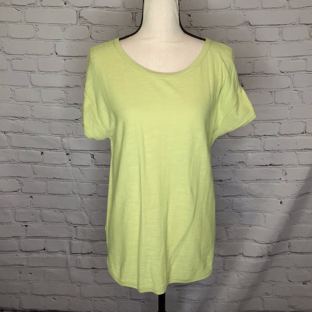 LOFT Green Short Sleeve Cotton Top Medium
